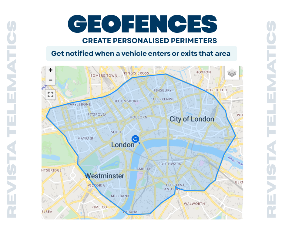 Revista Telematics Fleet Tracker Solution gallery position 1 showing Thatcham-approved tracker with UK-wide mobile setup and geofence alerts