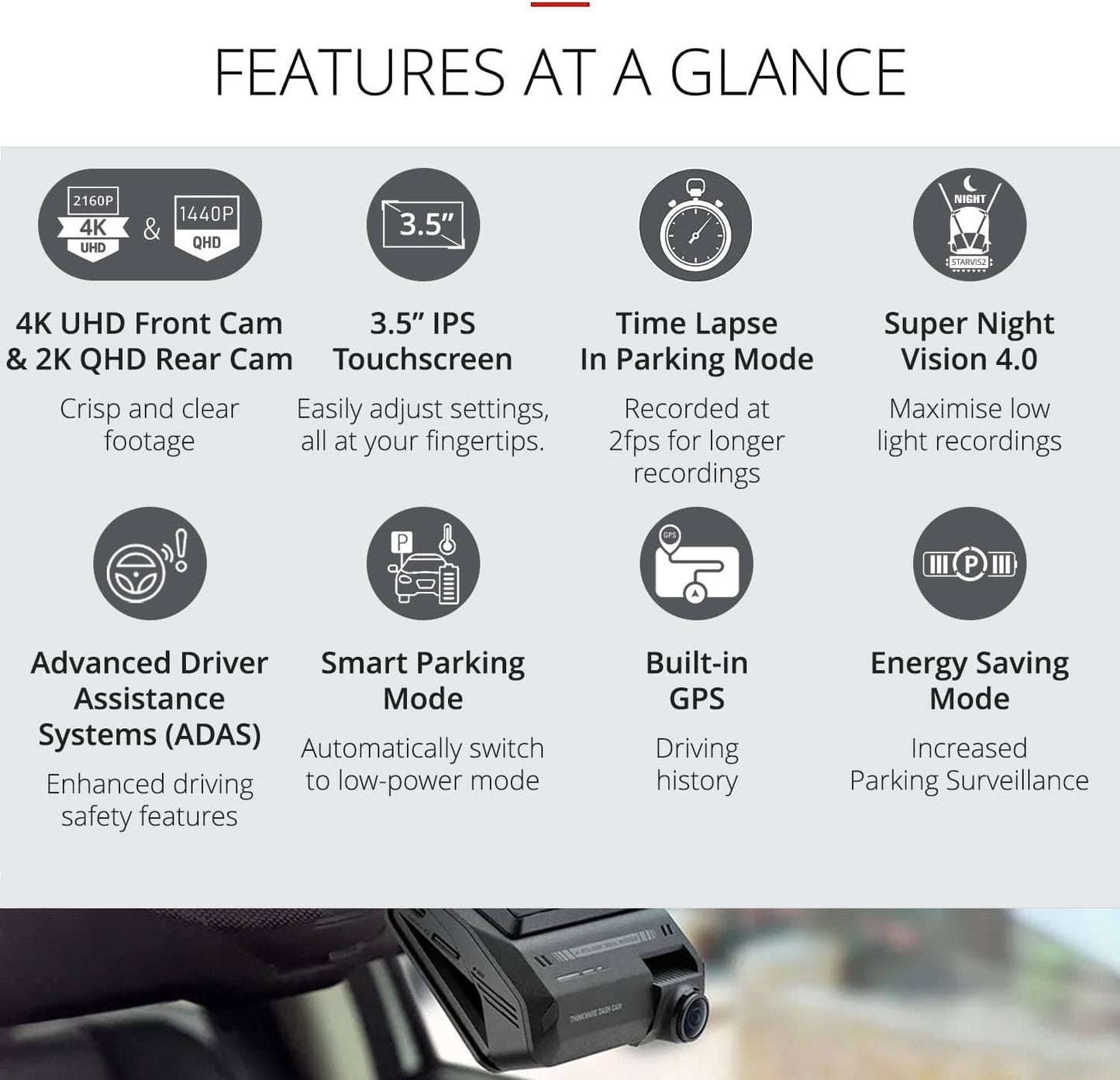 Thinkware ARC 900 Front and Rear Dash Cam